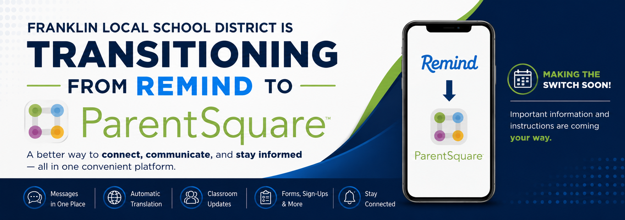 Franklin Local School District transition from Remind to ParentSquare